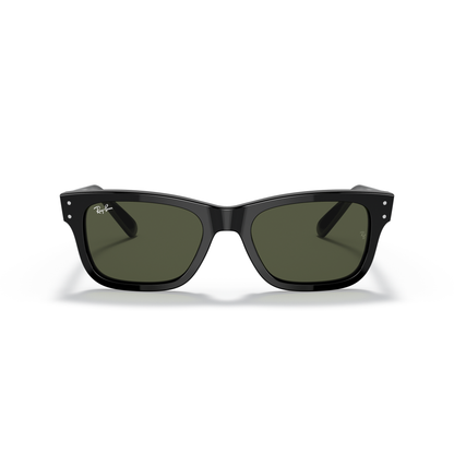 Black sunglasses with green lenses on a white background Polished Black + G-15 Green