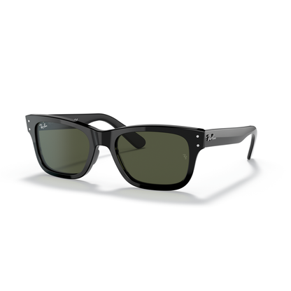 Black sunglasses with green lenses on a white background Polished Black + G-15 Green