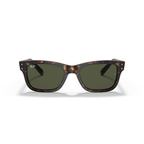 Sunglasses with tortoiseshell frame and dark lenses on a white background Polished Havana + G-15 Green