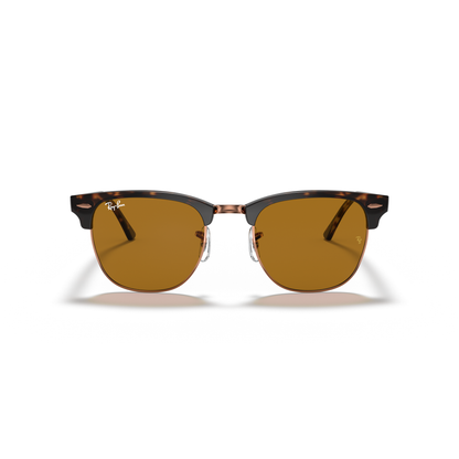 Sunglasses with tortoiseshell frame and brown lenses on a white background Polished Havana + B-15 Brown