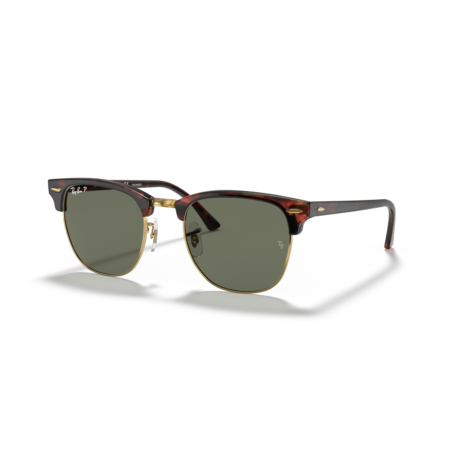 Sunglasses with a tortoiseshell frame on a white background Polished Tortoise on Gold + G-15 Polarised