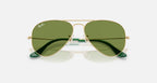 Ray-Ban Aviator Large Metal - Velocity 21 Polished Arista Gold + Green Polarised