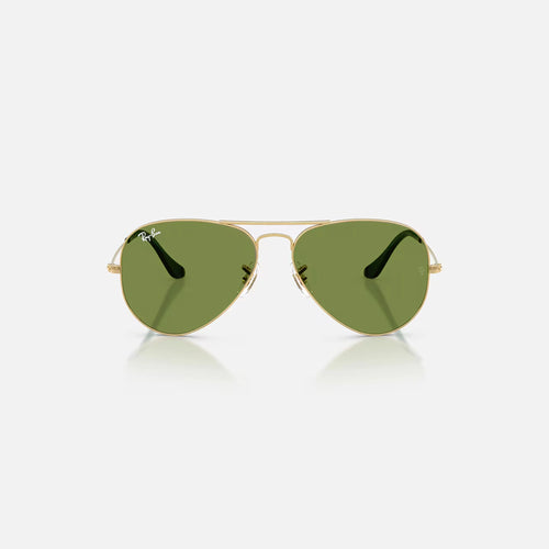 Ray-Ban Aviator Large Metal Sunglasses - Velocity 21 Polished Arista Gold + Green Polarised