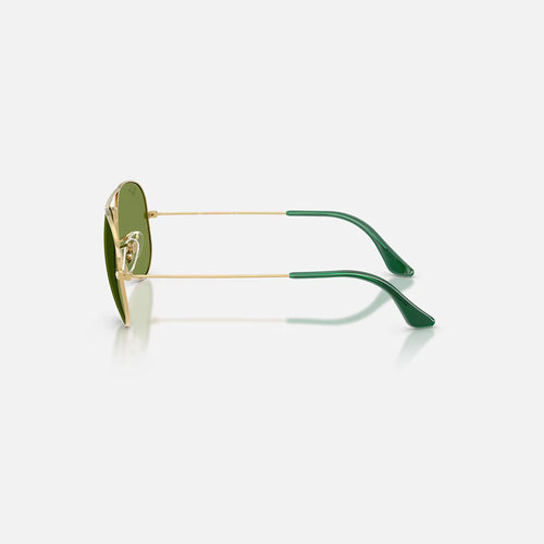 Ray-Ban Aviator Large Metal Sunglasses - Velocity 21 Polished Arista Gold + Green Polarised