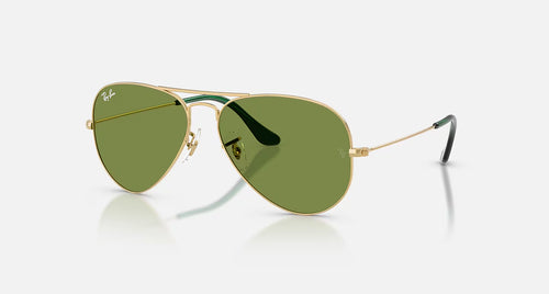 Ray-Ban Aviator Large Metal - Velocity 21 Polished Arista Gold + Green Polarised