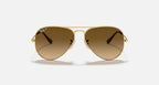 Ray-Ban Aviator Large Metal Gradient Sunglasses - Velocity 21 Polished Arista Gold + Brown Polarised
