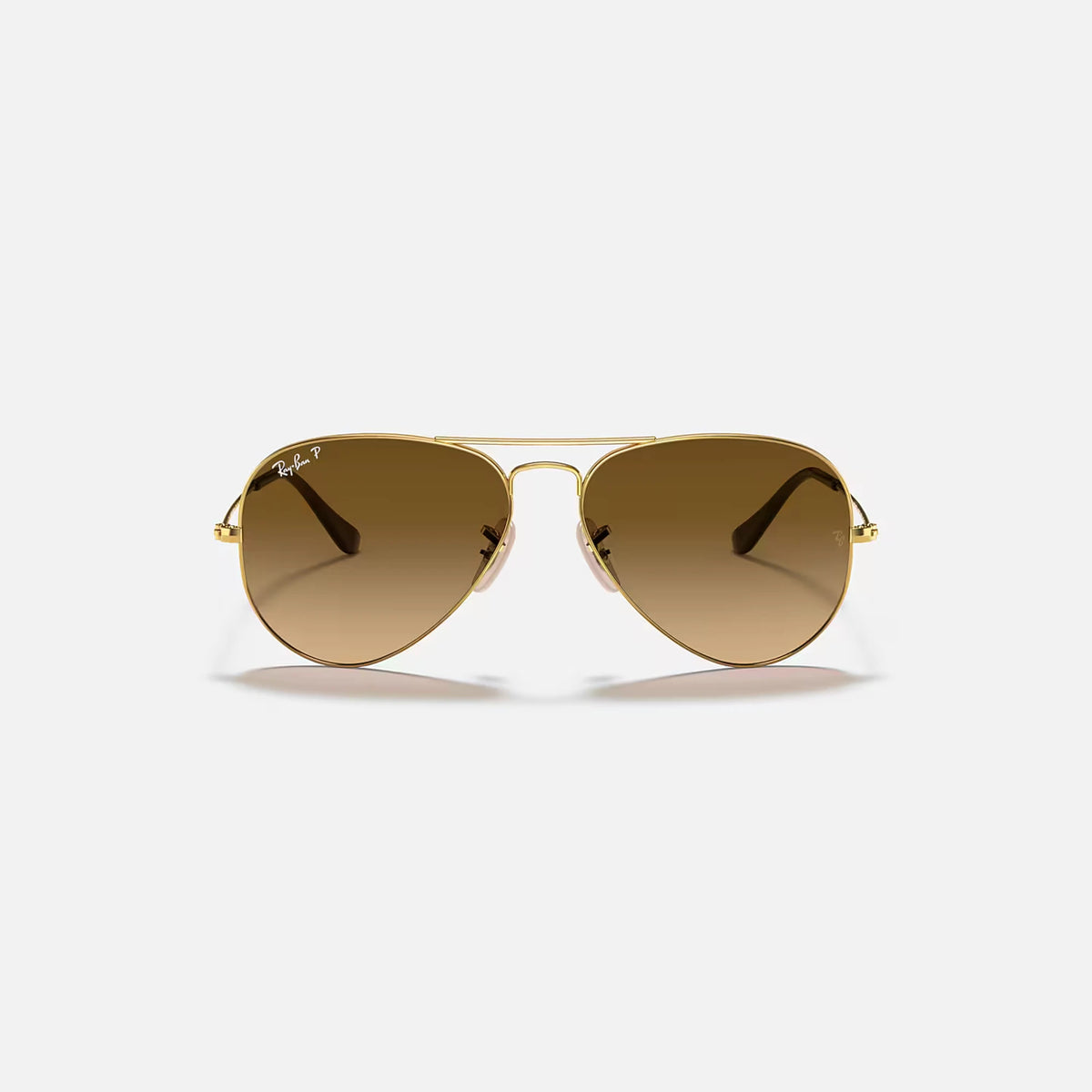 Ray-Ban Aviator Large Metal Gradient Sunglasses - Velocity 21 Polished Arista Gold + Brown Polarised