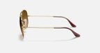 Ray-Ban Aviator Large Metal Gradient Sunglasses - Velocity 21 Polished Arista Gold + Brown Polarised