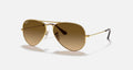 Ray-Ban Aviator Large Metal Gradient Sunglasses - Velocity 21 Polished Arista Gold + Brown Polarised