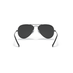 Black aviator sunglasses on a white background Polished Black + Black Polarised