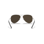 Aviator sunglasses with dark lenses on a white background Matte Silver + Dark Grey Mirror Polarised