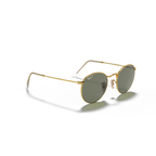Gold-framed sunglasses with green lenses on a white background Polished Arista Gold + G-15 Green Polarised