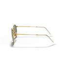 Gold-framed sunglasses on a white background Polished Arista Gold + G-15 Green Polarised
