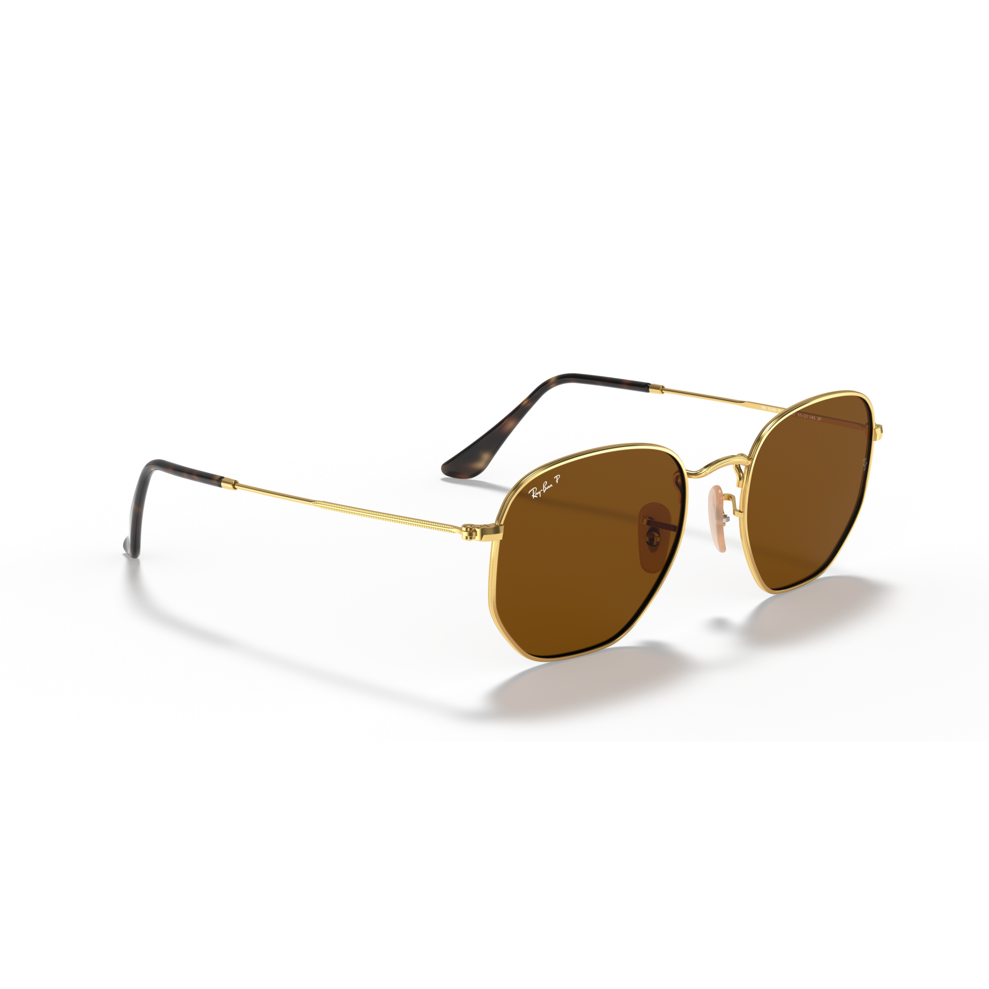 Ray-Ban - Hexagonal Flat Lenses - Velocity 21 Polished Arista Gold + B-15 Brown Polarised