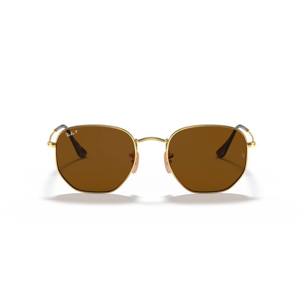 Ray-Ban - Hexagonal Flat Lenses - Velocity 21 Polished Arista Gold + B-15 Brown Polarised