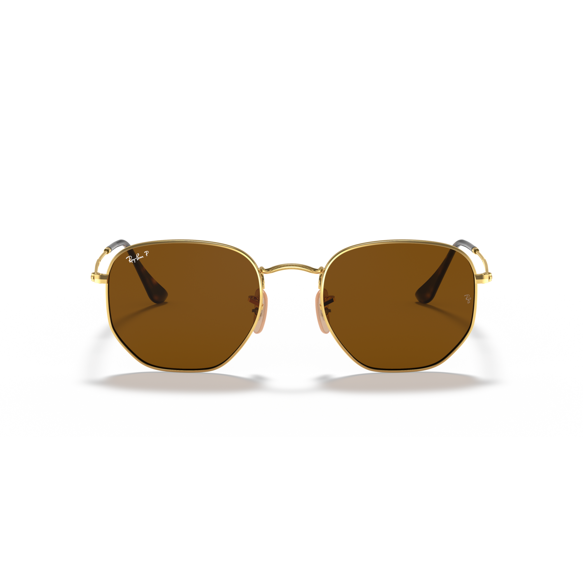 Ray-Ban - Hexagonal Flat Lenses - Velocity 21 Polished Arista Gold + B-15 Brown Polarised