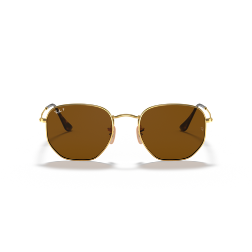 Ray-Ban - Hexagonal Flat Lenses - Velocity 21 Polished Arista Gold + B-15 Brown Polarised