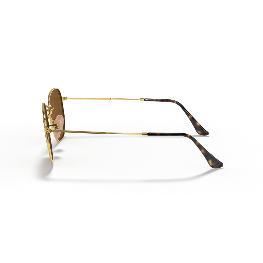 Ray-Ban - Hexagonal Flat Lenses - Velocity 21 Polished Arista Gold + B-15 Brown Polarised