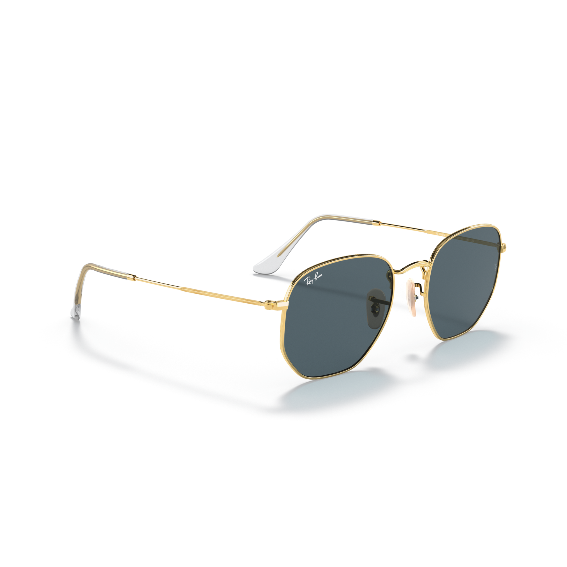 Ray Ban Hexagonal Sunglasses - Velocity 21 Polished Arista Gold + Light Blue Gradient