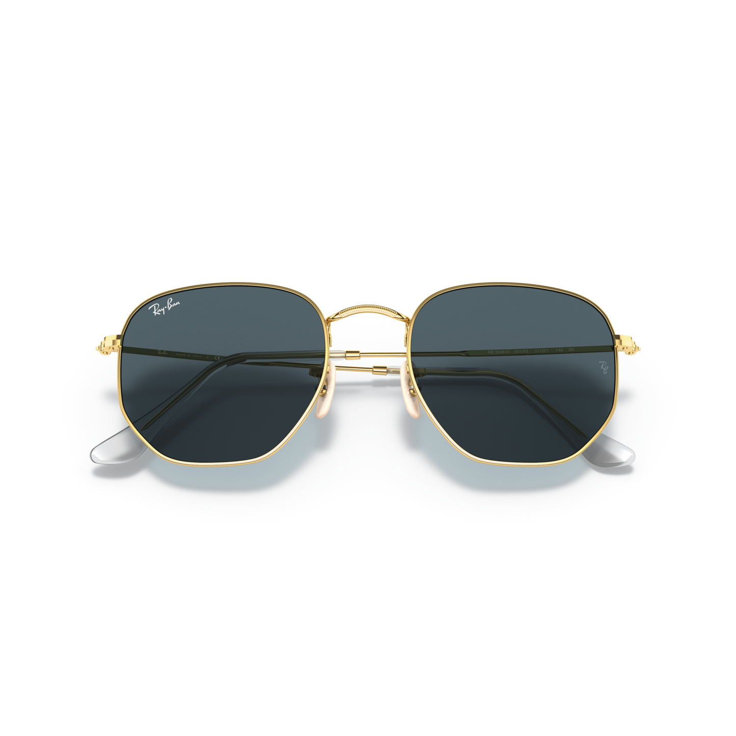 Ray Ban Hexagonal Sunglasses - Velocity 21 Polished Arista Gold + Light Blue Gradient