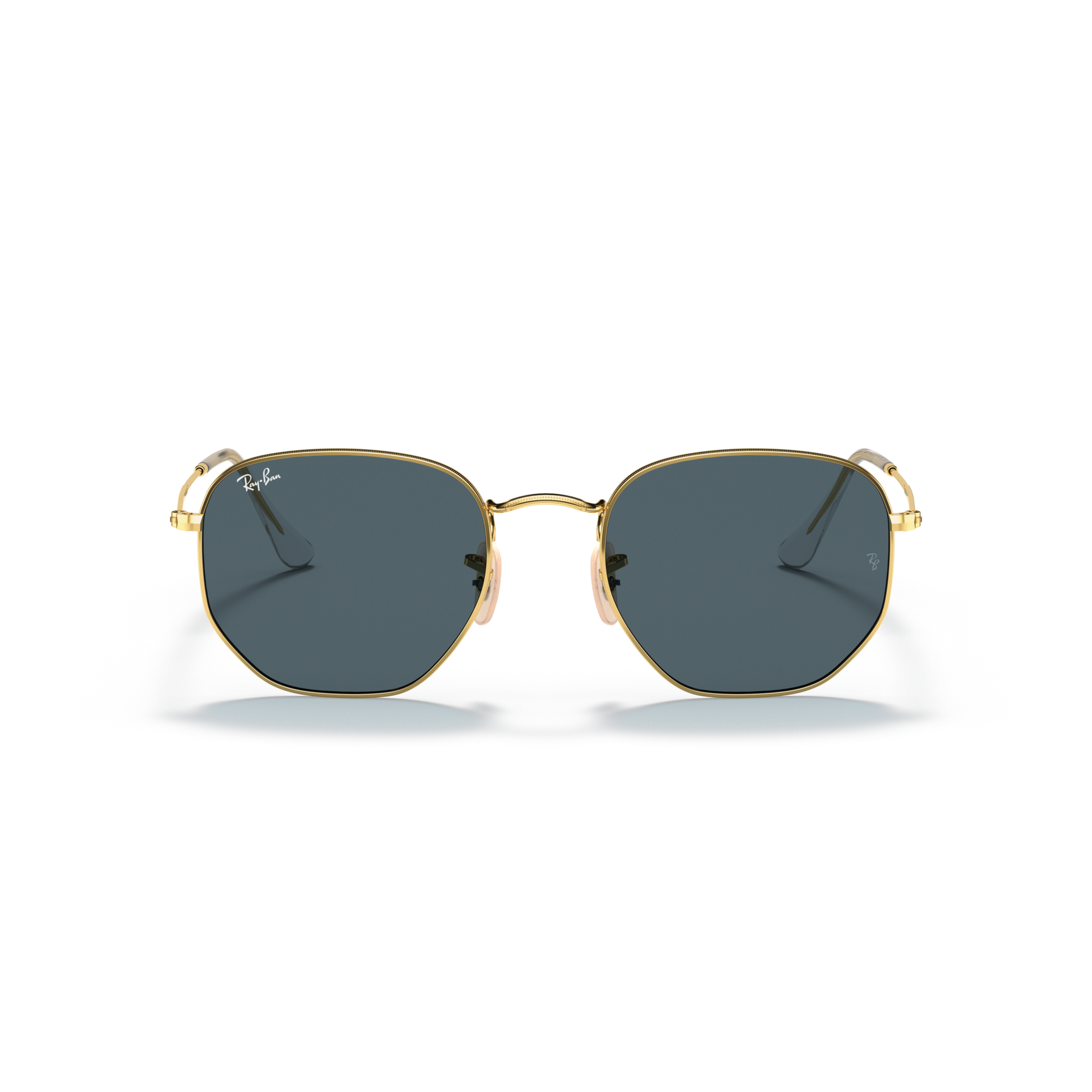 Ray Ban Hexagonal Sunglasses - Velocity 21 Polished Arista Gold + Light Blue Gradient