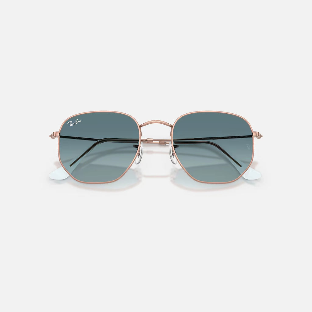 Ray-Ban - Hexagonal Flat Lenses - Velocity 21 Polished Copper + Blue Gradient Grey