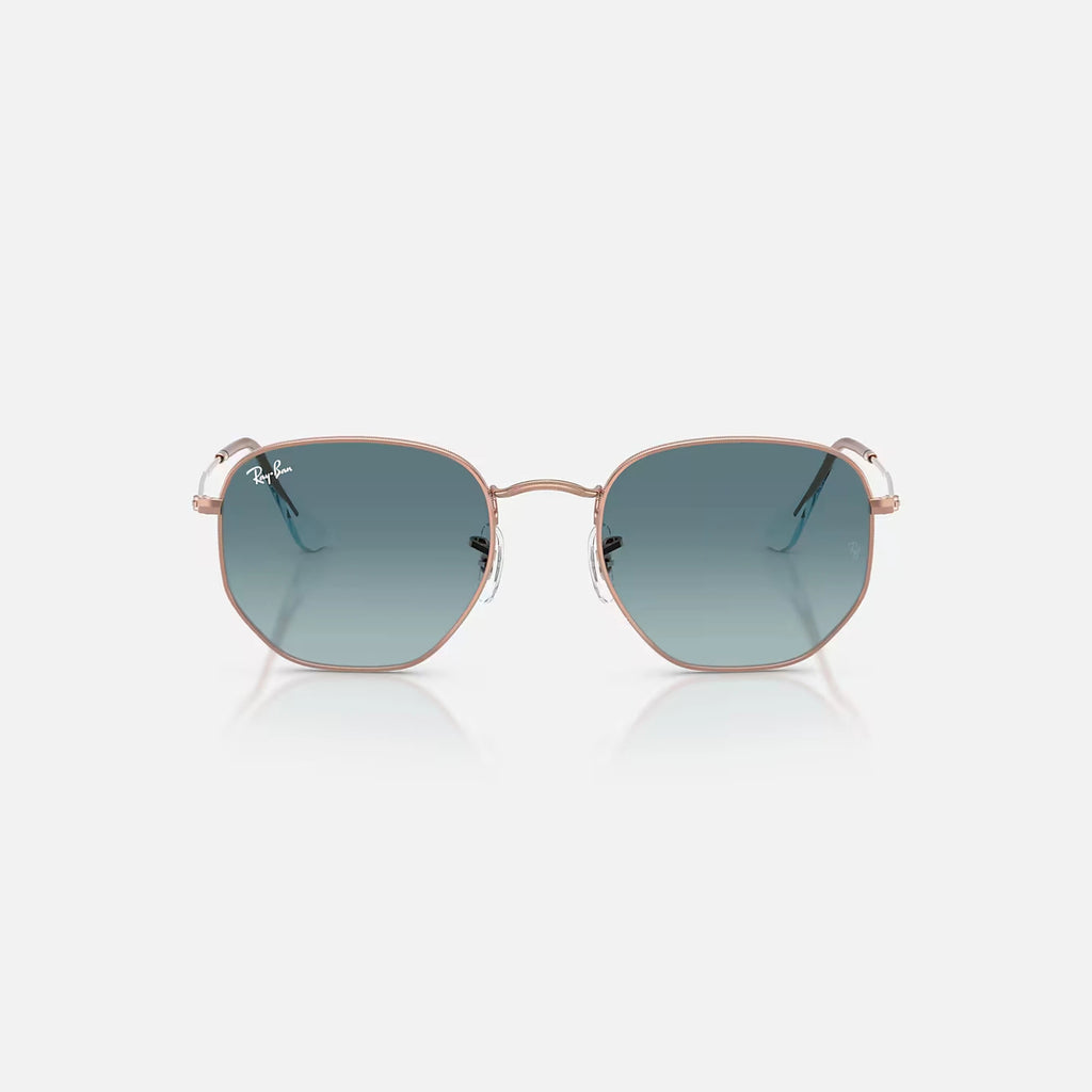 Ray-Ban - Hexagonal Flat Lenses - Velocity 21 Polished Copper + Blue Gradient Grey