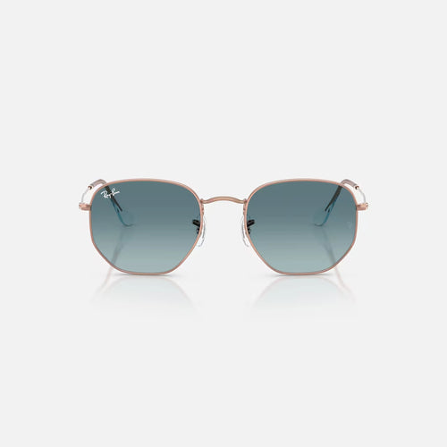 Ray-Ban - Hexagonal Flat Lenses - Velocity 21 Polished Copper + Blue Gradient Grey