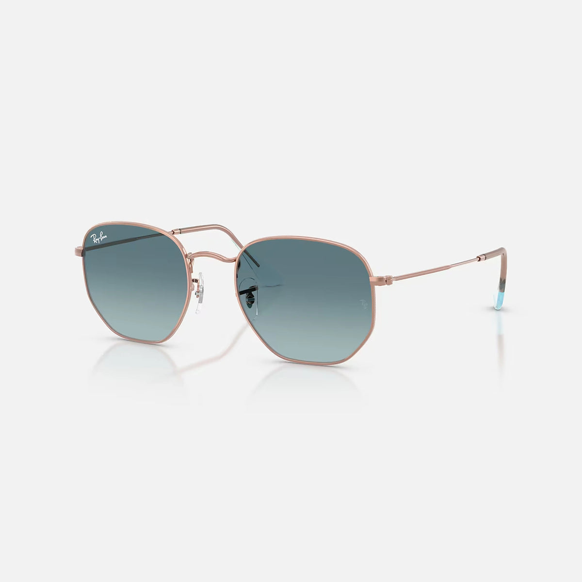 Ray-Ban - Hexagonal Flat Lenses - Velocity 21 Polished Copper + Blue Gradient Grey