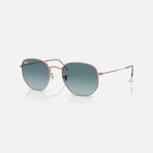 Ray-Ban - Hexagonal Flat Lenses - Velocity 21 Polished Copper + Blue Gradient Grey