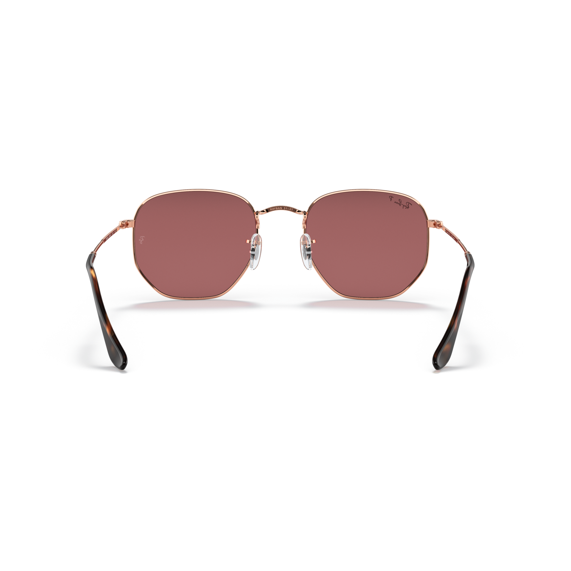 Ray Ban Hexagonal Sunglasses - Velocity 21 Polished Rose Gold + Purple Polarised