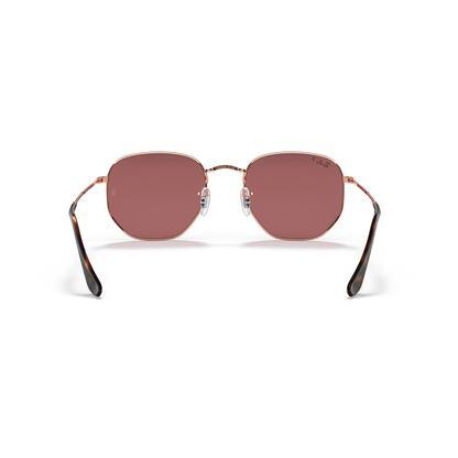 Ray Ban Hexagonal Sunglasses - Velocity 21 Polished Rose Gold + Purple Polarised