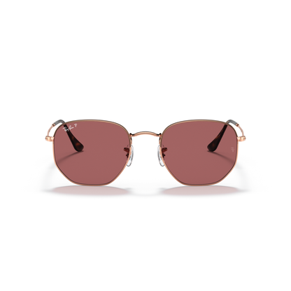 Ray Ban Hexagonal Sunglasses - Velocity 21 Polished Rose Gold + Purple Polarised