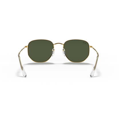 Sunglasses with gold frame and green lenses on a white background Polished Gold + G-15 Green