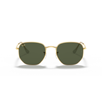 Gold-framed sunglasses with green lenses on a white background Polished Gold + G-15 Green