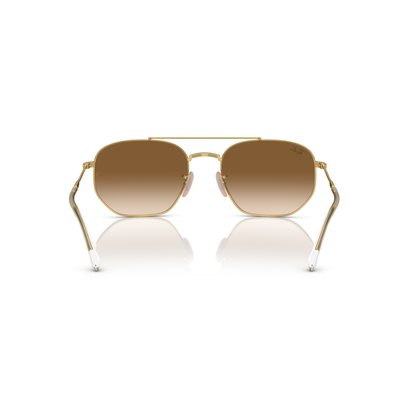 Gold-framed sunglasses with gradient lenses on a white background Polished Arista Gold + Clear Gradient Brown