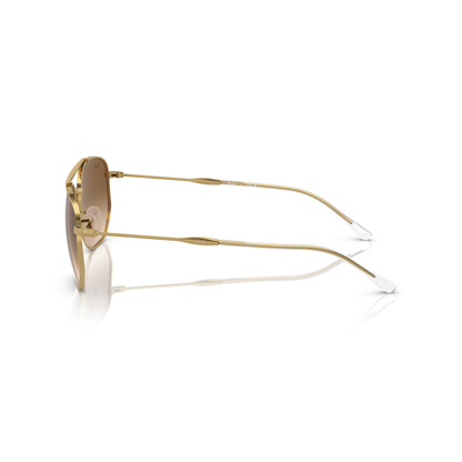 Gold-framed sunglasses on a white background Polished Arista Gold + Clear Gradient Brown