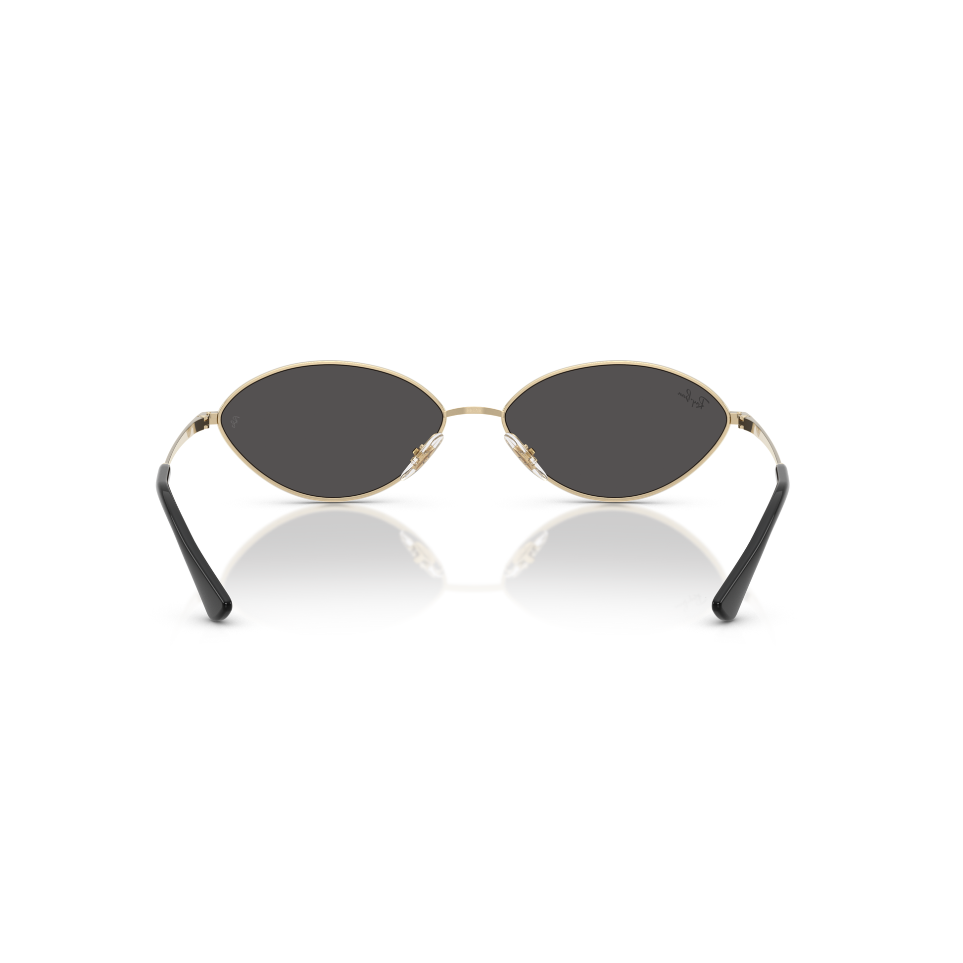 Sunglasses with gold frame and black lenses on a white background Polished Pale Gold + Dark Grey