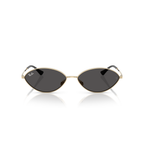 Gold-framed sunglasses with dark lenses on a white background Polished Pale Gold + Dark Grey