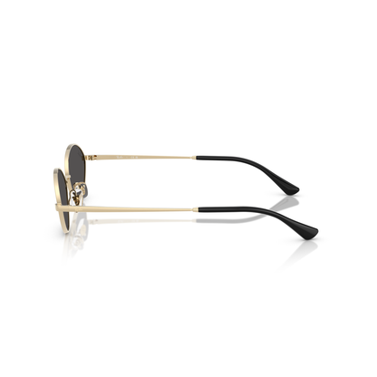 Sunglasses with gold and black frame on a white background Polished Pale Gold + Dark Grey