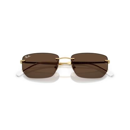 Ray Ban RB3768 Sunglasses - Velocity 21 Polished Arista Gold + Dark Brown