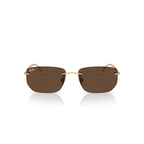 Ray Ban RB3768 Sunglasses - Velocity 21 Polished Arista Gold + Dark Brown