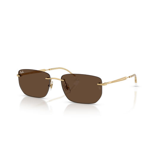Ray Ban RB3768 Sunglasses - Velocity 21 Polished Arista Gold + Dark Brown