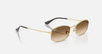 Ray-Ban RB3832 Sunglasses - Velocity 21 Polished Arista Gold + Clear Brown Gradient