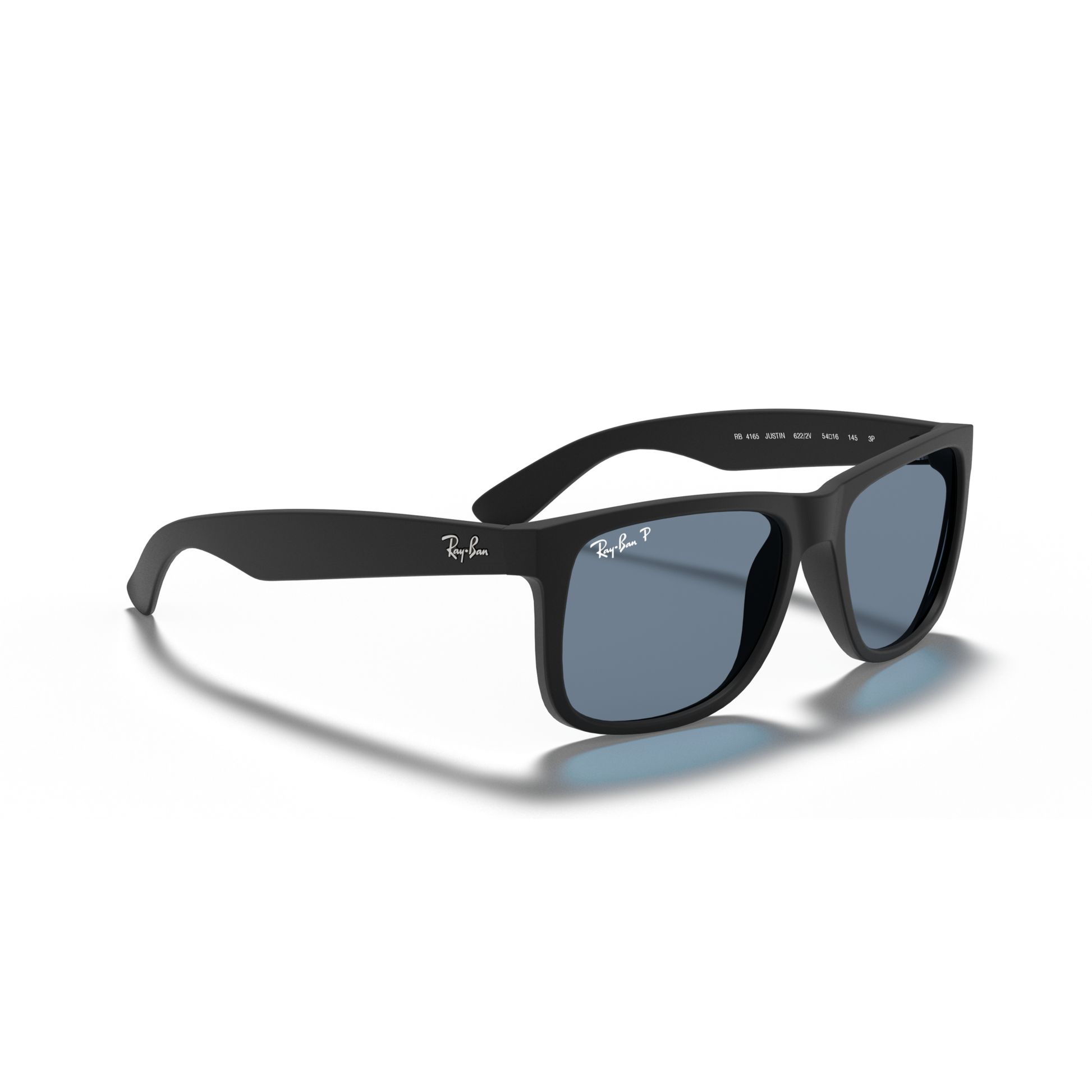 Ray Ban Justin Sunglasses - Velocity 21 Rubber Black + Dark Blue Polarised