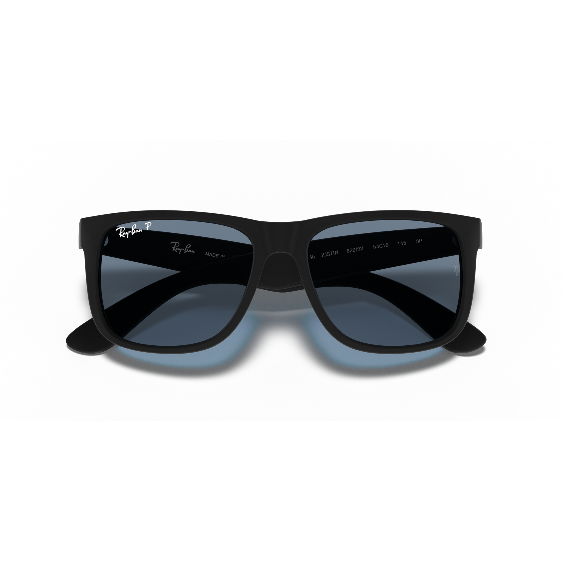 Ray Ban Justin Sunglasses - Velocity 21 Rubber Black + Dark Blue Polarised