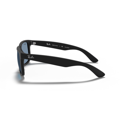 Ray Ban Justin Sunglasses - Velocity 21 Rubber Black + Dark Blue Polarised