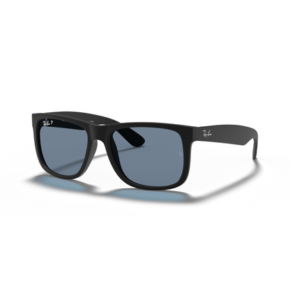 Ray Ban Justin Sunglasses - Velocity 21 Rubber Black + Dark Blue Polarised