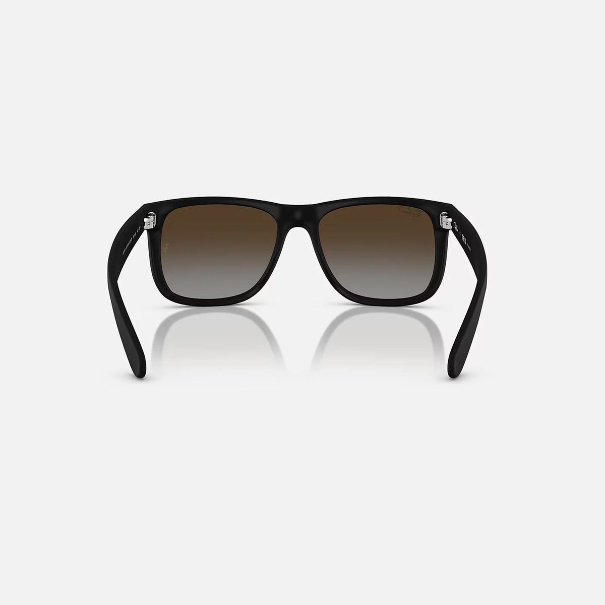 Ray Ban Justin Sunglasses - Velocity 21 Matte Rubber Black + Polarised Light Grey Gradient Brown