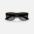 Ray Ban Justin Sunglasses - Velocity 21 Matte Rubber Black + Polarised Light Grey Gradient Brown